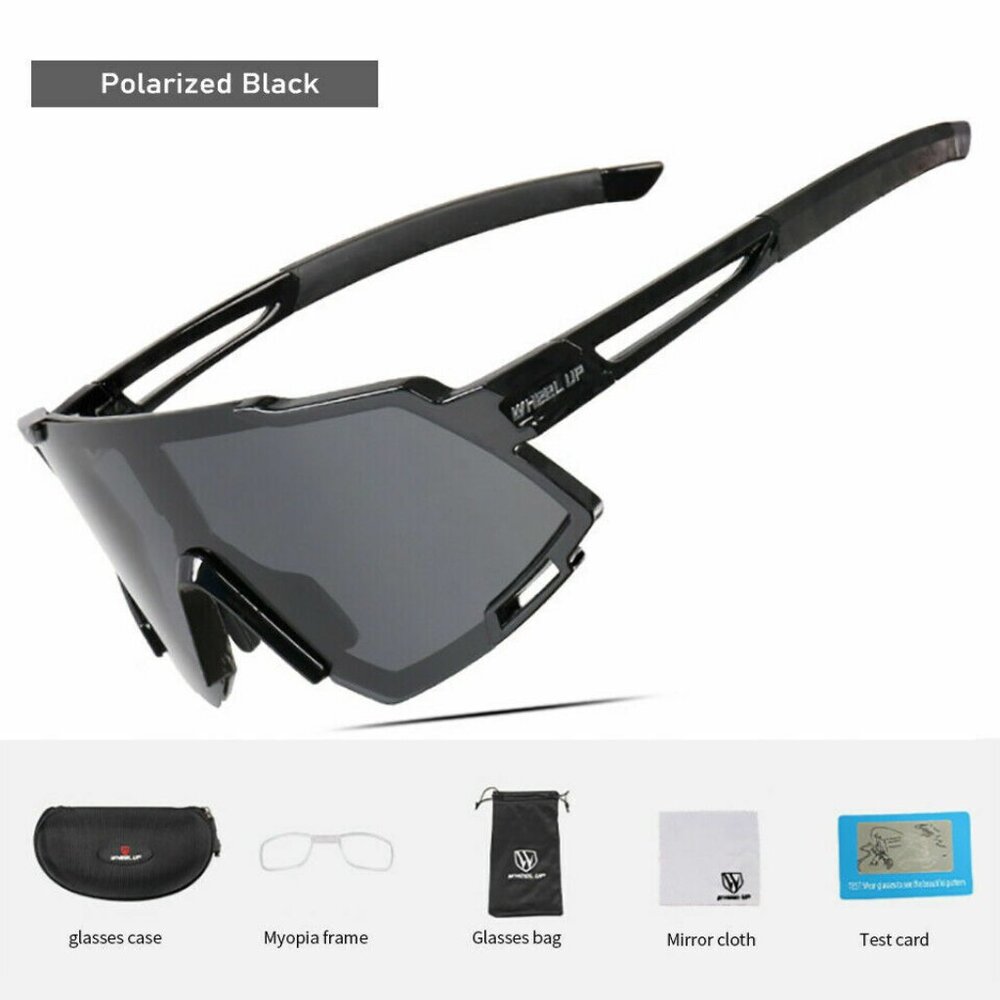 Men Sports Sunglasses Polarized Retro‎ Black Lens Outdoor Driving Light Weight